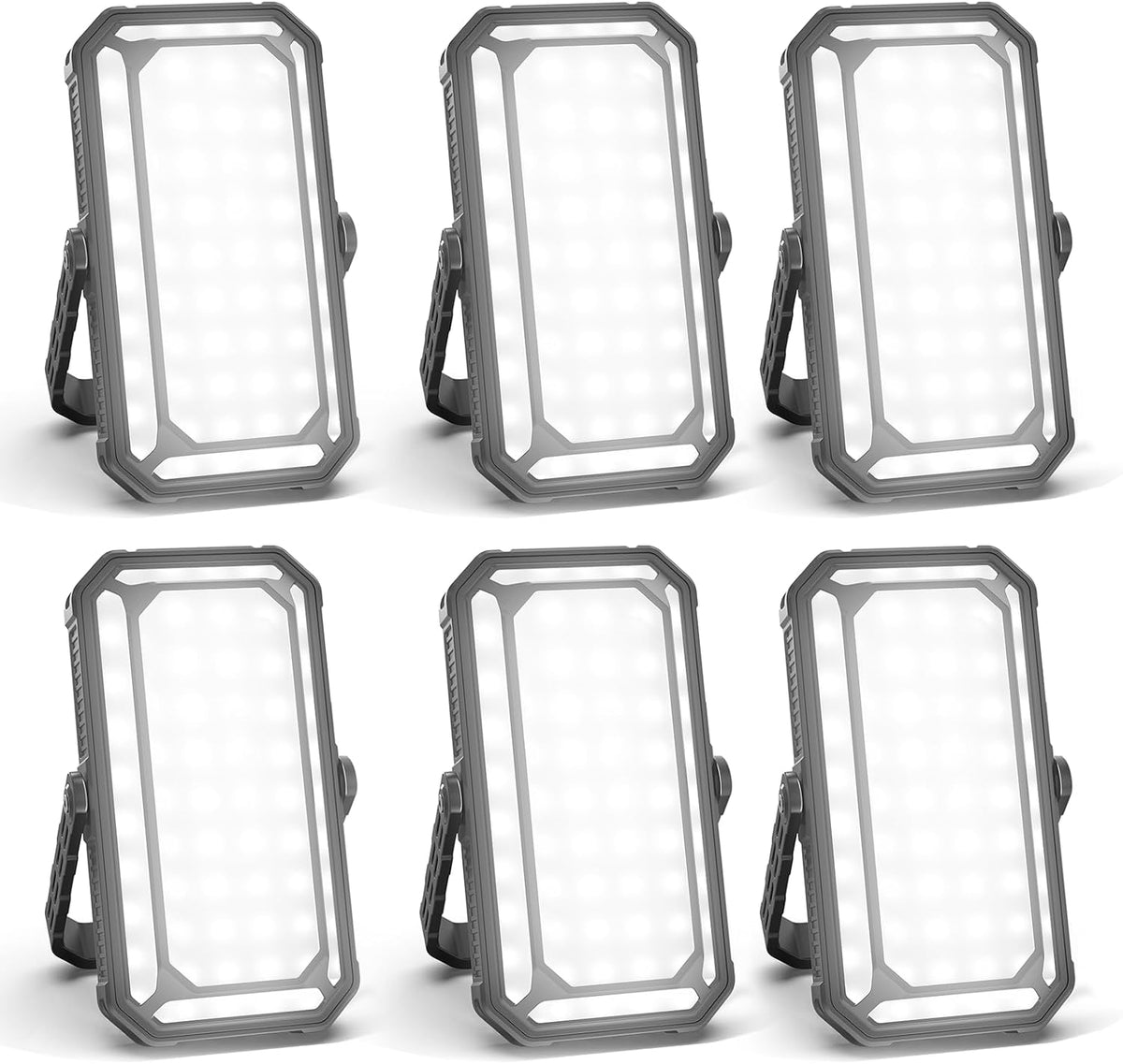 Rechargeable Camping Lantern, 10000mAh Dimmable Camp Lights with 12 Modes, High Brightness LCD Display Tent Light for Power Outages, Hurricane, Hiking, Fish, Emergency, Home Use (6PCS)