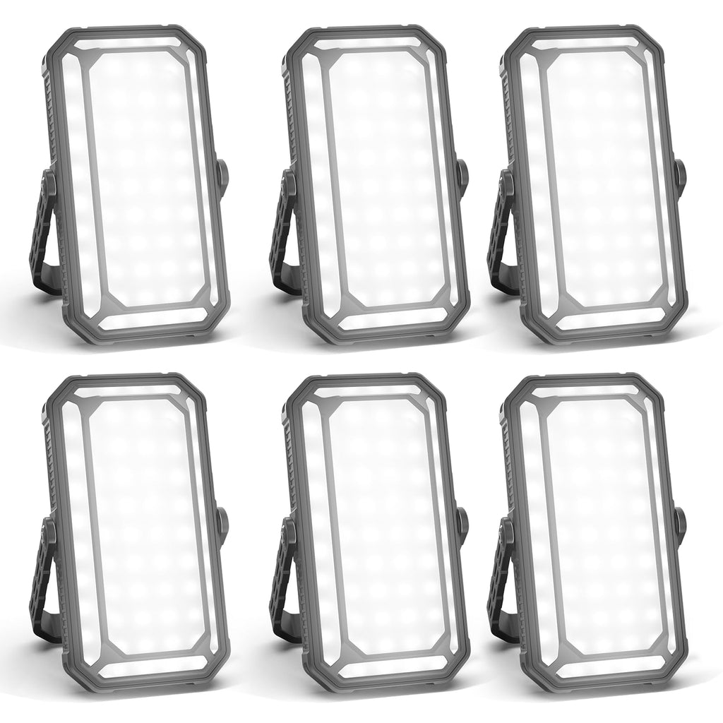 Rechargeable Camping Lantern, 10000mAh Dimmable Camp Lights with 12 Modes, High Brightness LCD Display Tent Light for Power Outages, Hurricane, Hiking, Fish, Emergency, Home Use (6PCS)
