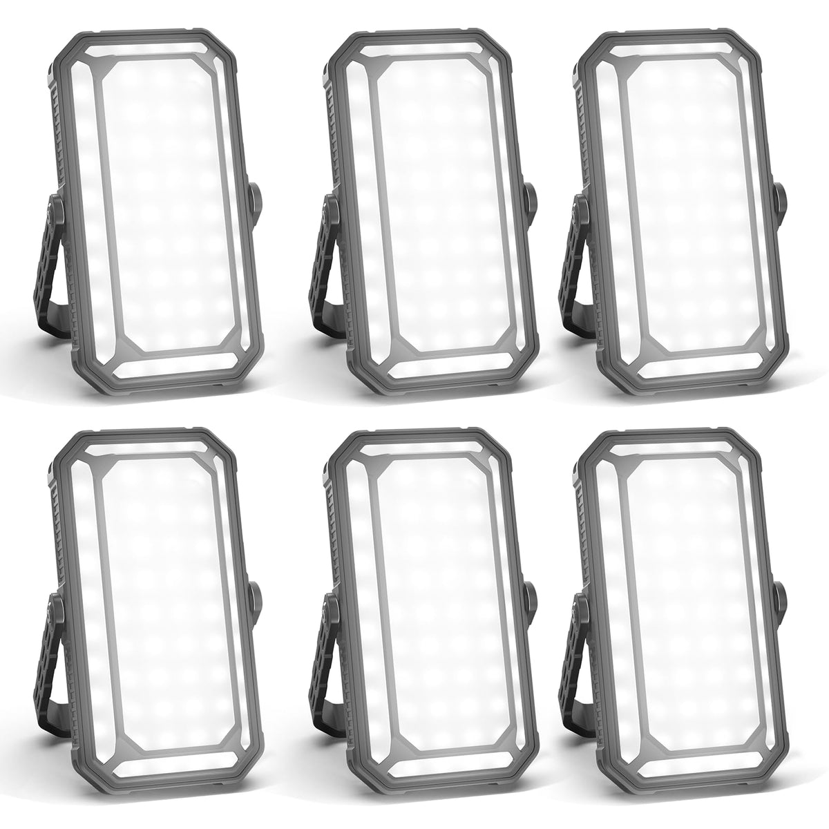 Rechargeable Camping Lantern, 10000mAh Dimmable Camp Lights with 12 Modes, High Brightness LCD Display Tent Light for Power Outages, Hurricane, Hiking, Fish, Emergency, Home Use (6PCS)