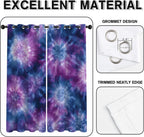 Tie Dye Blackout Curtains & Gifts, Thermal Insulated Room Darkening Grommet Drapes for Bedroom Living Room, Boho Hippie Abstract Window Treatments, 108 Inch Drapes 2 Panel Set