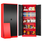 SISESOL 75" Tall Metal Storage Cabinet with Wheels,Rolling Garage Storage Cabinet with Lock,Black Metal Cabinets with Wheels and Shelves,Deep Heavy Duty Tool Locker for Garage,Home,Office,Shop