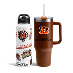 The Memory Company Officially Licensed NFL 2-Pack Stainless Steel Tumbler Set, 34oz Team Spirit Water Bottle & 40oz Game Day Tumbler with Lid and Straw, BPA-Free Materials, Convenient Straw Design