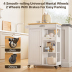 Gizoon Kitchen Island Cart with Storage Cabinet & Removable Tray