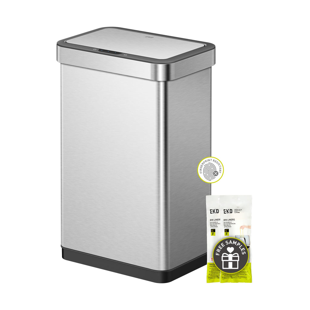 EKO 21 Gallon Touchless Motion Sensor Kitchen Trash Can, Stainless Steel