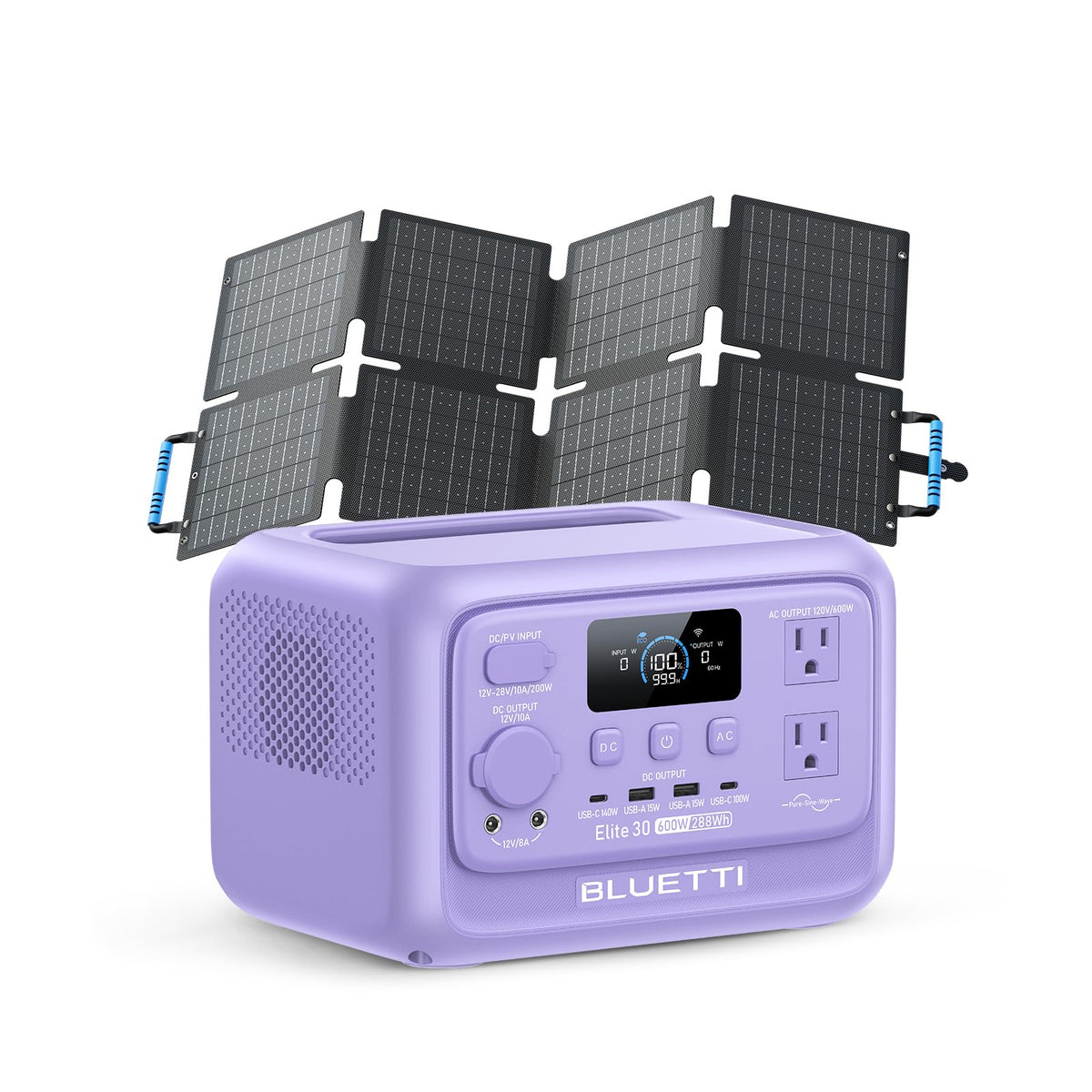 BLUETTI Elite 30 V2 Portable Power Station 288Wh 600W LFP Solar Generator