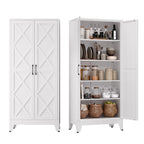 COFaR Home Farmhouse Storage Cabinet with 2 Barn Door, 61" H Metal Cabinet