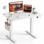 Claiks 32 x 19 Inch Rustic Brown Electric Standing Desk