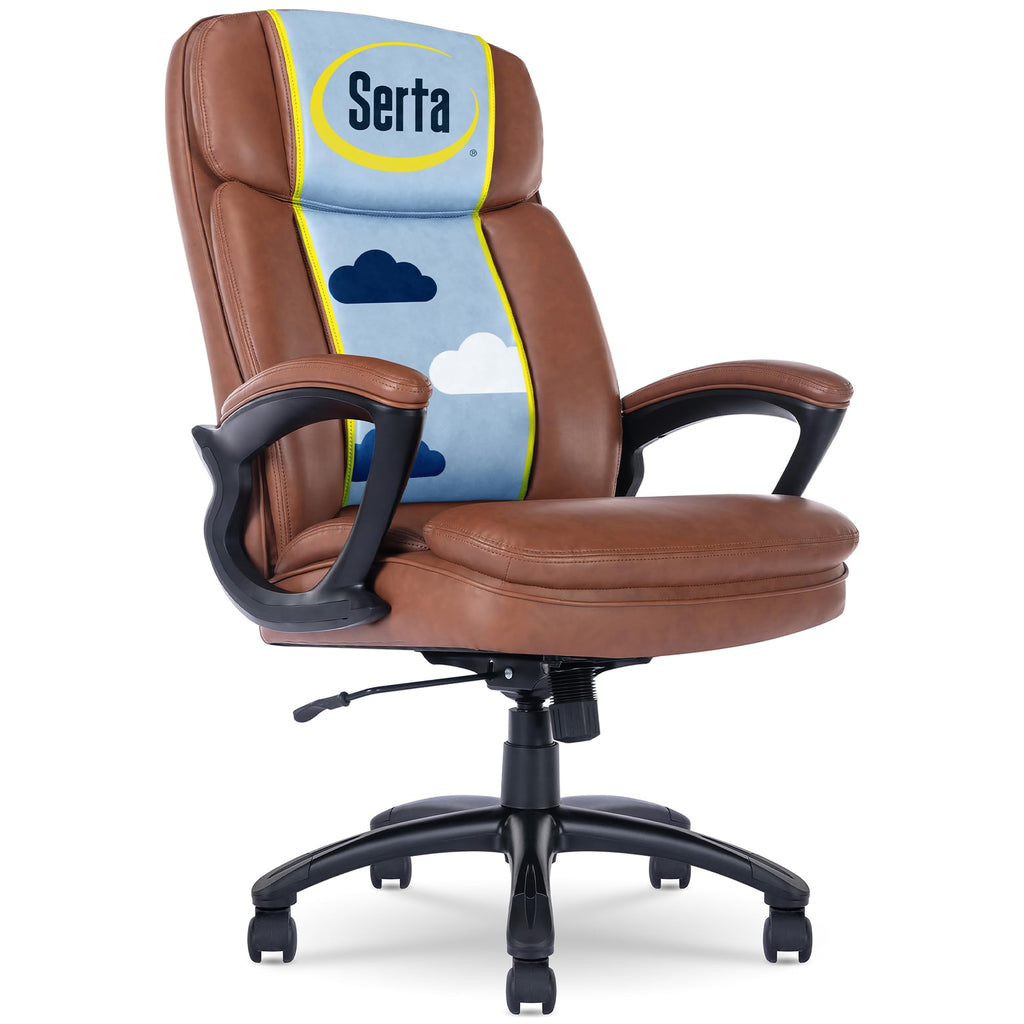 Serta Ergonomic Big and Tall Executive Office Chair Lumbar Support, Leather