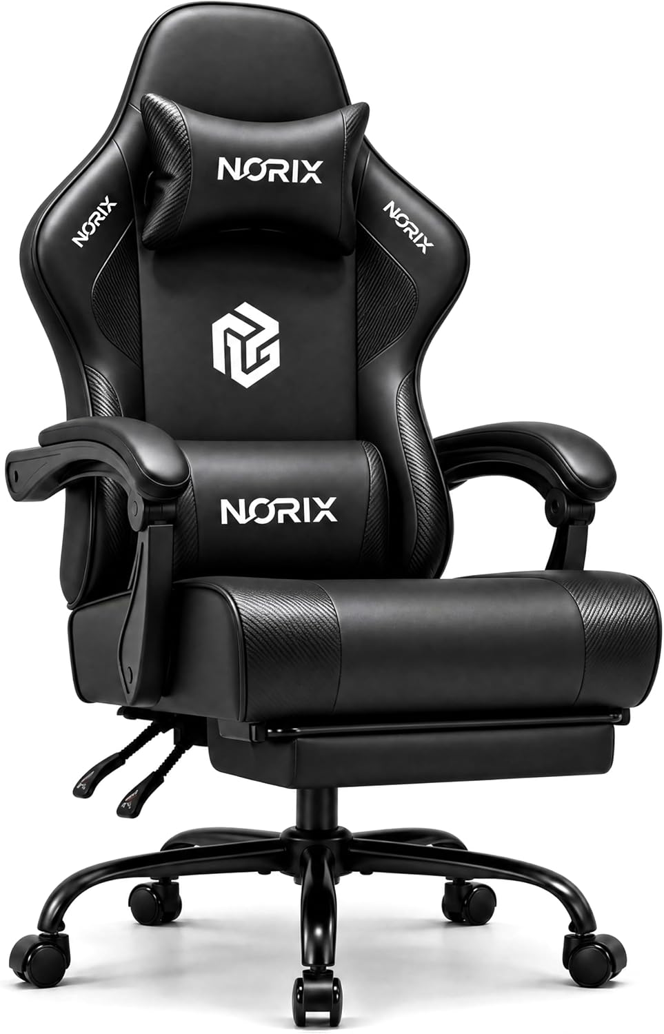 Video Gaming Chair for Adults with Footrest, Ergonomic Computer Chair,Black