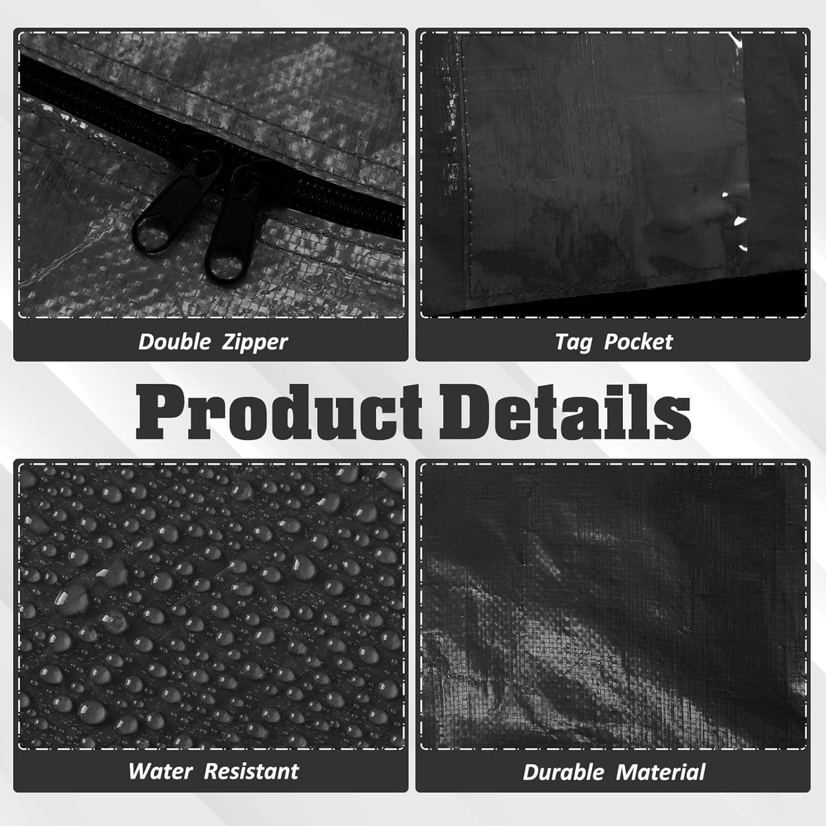 Windyun 4 Pcs 195 Gallon Extra Large Moving Bags XXL Heavy Duty Storage Bag
