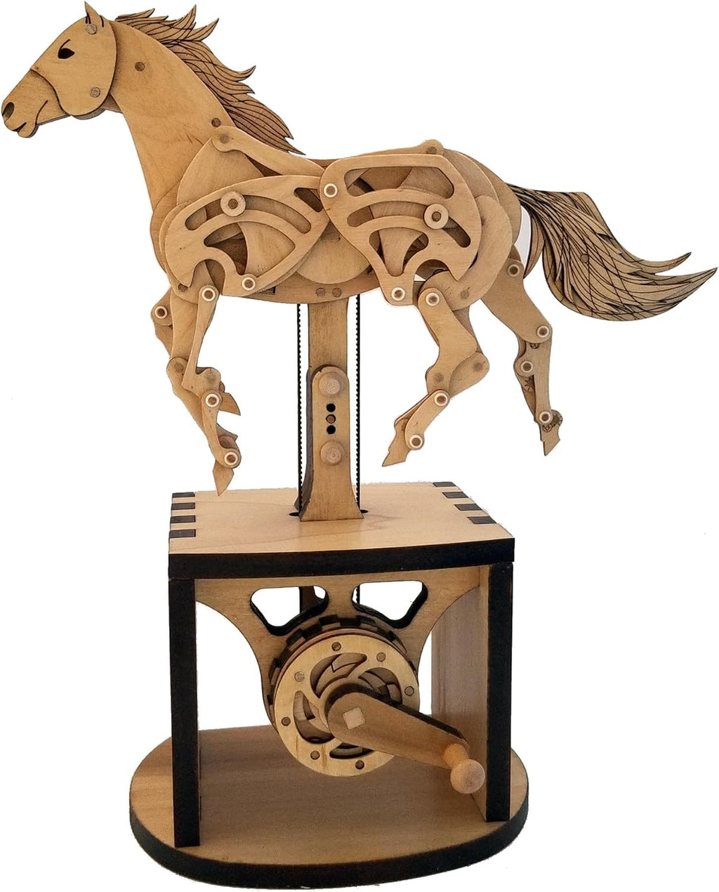 Abong 3D Wood Craft Mechanical Horse Automation Model | 221 Pieces of Precise Cuts of Plywood | Includes an Illustrated Instruction Book