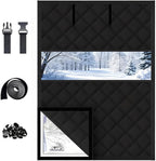 3 Layer Window Insulation Kit Thermal Insulated Window Cover 35x59 47x63 63x39 inch Oxford Cloth Thicken Cotton Soundproof Roll-Up Design Reusable Winterize Curtain for Attic Bedroom(Black,W59xH106")