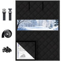 3 Layer Window Insulation Kit Thermal Insulated Window Cover 35x59 47x63 63x39 inch Oxford Cloth Thicken Cotton Soundproof Roll-Up Design Reusable Winterize Curtain for Attic Bedroom(Black,W59xH106")