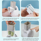 Electric Cheese Grater Vegetable Slicer, Rechargeable Rotary Grater Salad Maker with 3 Interchangeable Blades, Durable Material and Cutting Efficiently, for Kitchen, Camping, Restaurant