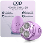 Pop Sonic Moon Shaver – 3-Head Electric Face & Body Shaver – (Rose Gold) – 3 Floating Rotary Heads Trimmer w/Removable Cap – Titanium Blades & Lithium-ion Battery – Razors for Women & Razors for Men