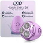 Pop Sonic Moon Shaver – 3-Head Electric Face & Body Shaver – (Rose Gold) – 3 Floating Rotary Heads Trimmer w/Removable Cap – Titanium Blades & Lithium-ion Battery – Razors for Women & Razors for Men