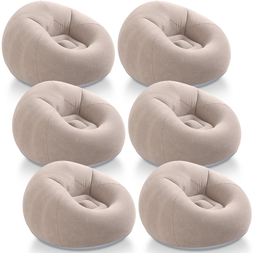 Realspring Inflatable Bean Bag Chairs,Coffee,4 Pcs