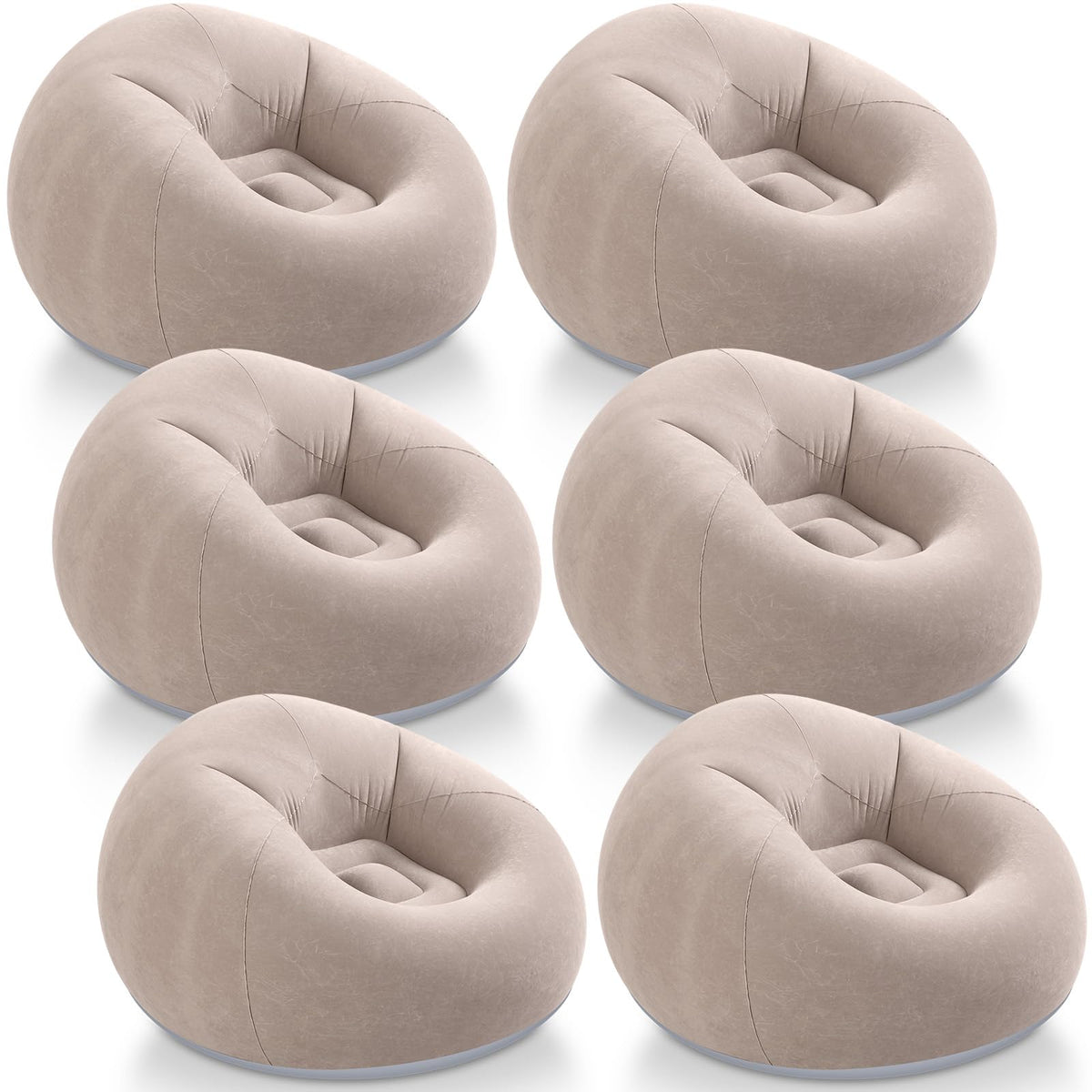 Realspring Inflatable Bean Bag Chairs,Coffee,4 Pcs