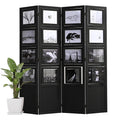 4 Panel Photo Room Divider, Folding Privacy Screen Decorative, White
