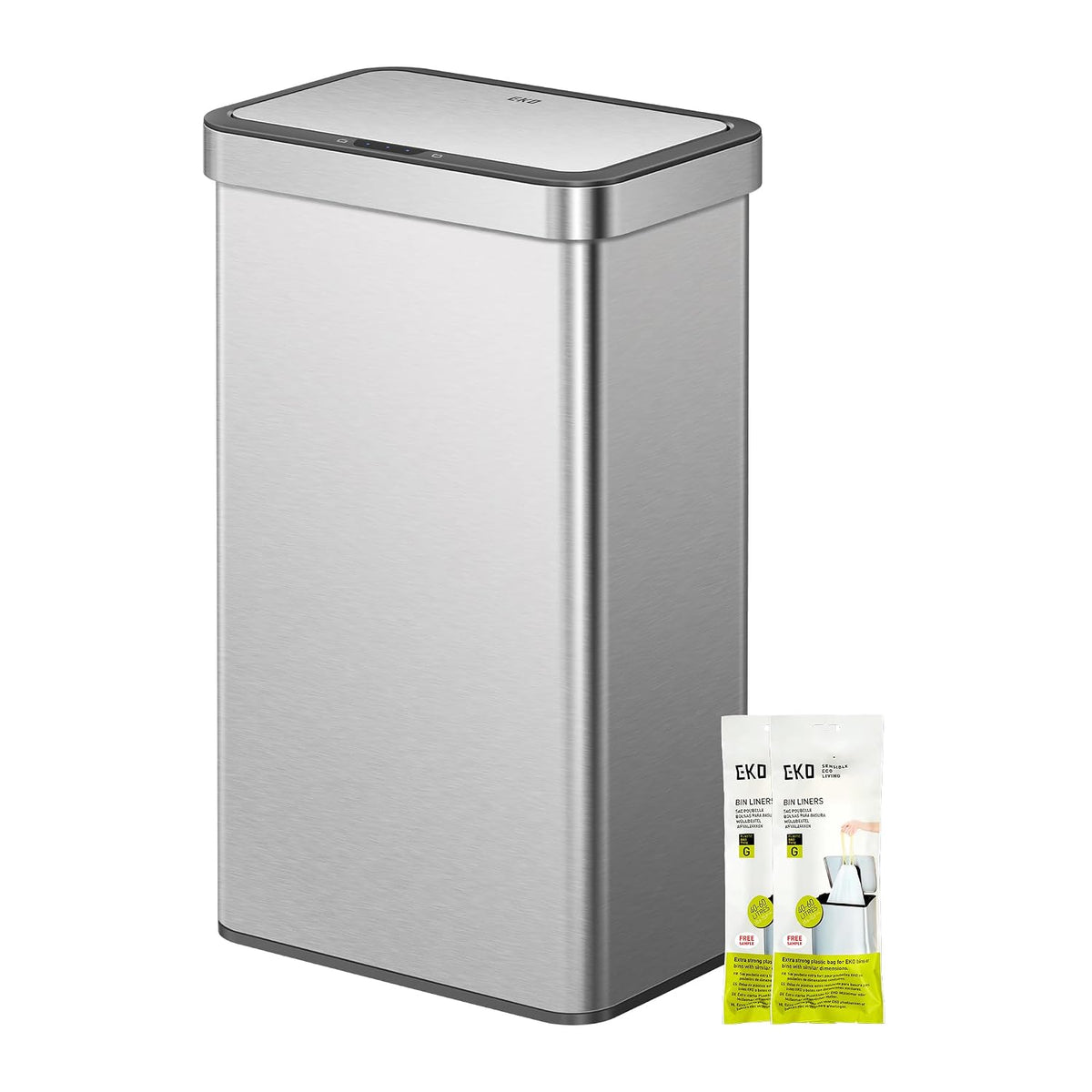 EKO 21 Gallon Touchless Motion Sensor Kitchen Trash Can, Stainless Steel