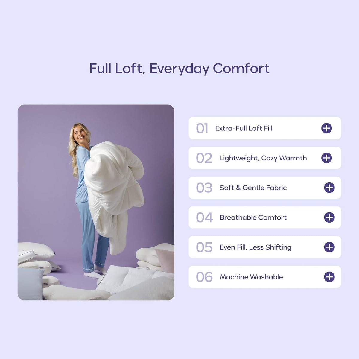 Mellow Marshmellow Comforter Full/Queen, All-Season Temperature Control