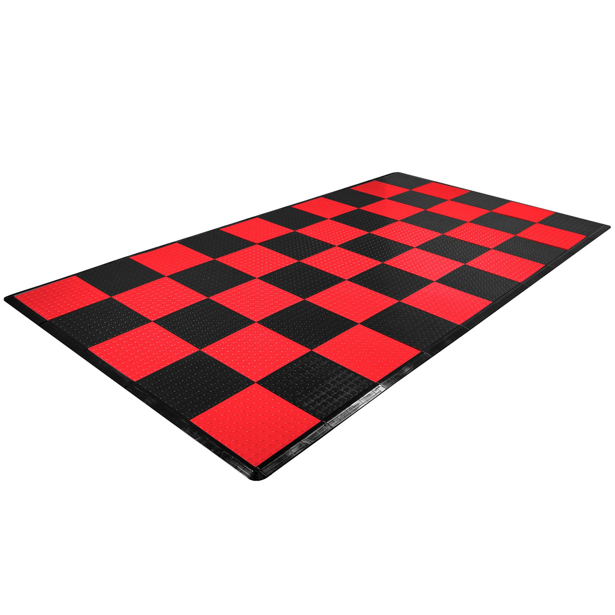 IncStores ⅜ Inch Thick Nitro Interlocking Garage Floor Tiles | Plastic Floor Tile Set for Parking, Protecting, and Displaying Motorcycles | 12"x12" Tiles, Coin, Black/Shelby Blue