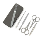 Niegeloh Solingen TopInox Surgical Stainless Steel Luxuries Manicure Set Grooming kit In Quality Nappa Leather Case Made in Germany Plus BONUS: SHPITSER Crystal Glass Nail File