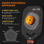 DGYGQ Pickleball Paddles, Edgeless Carbon Fiber Pickleball Paddle with Polypropylene Honeycomb Core, Increased Power for Ultimate Spin & Consistency (Red)