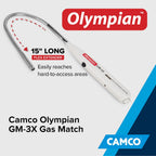 Camco Olympian GM-3X Adjustable Flame Gas Match - Windproof Butane Lighter