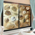Leaf Textures Stained Glass Window Film 31.5Wx47.2L inch x 2pcs
