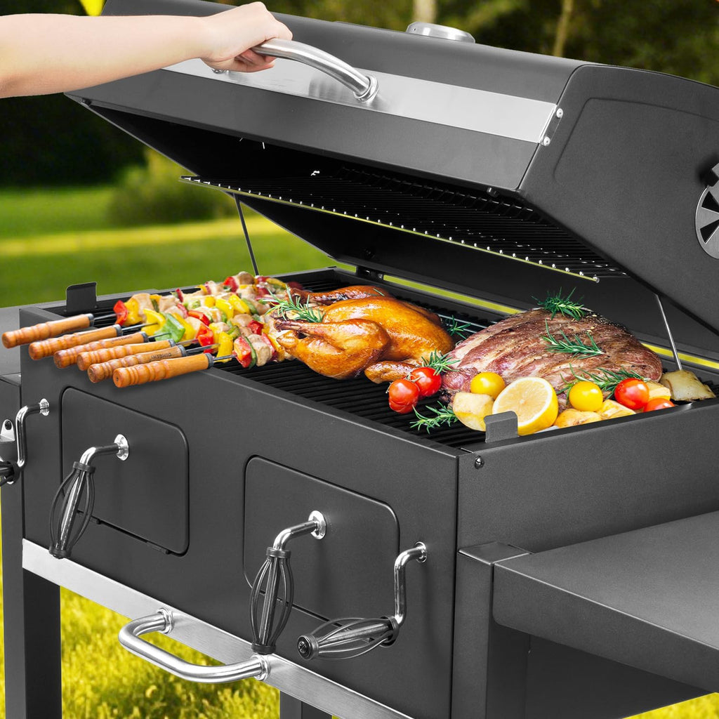 Charcoal Grill 753 Sq In,Extra Large BBQ Grill Adjustable Charcoal Trays