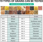 Portable Grain Moisture Tester, Grain Moisture Meter for 19 Grains Including Wheat, Corn, Coffe with Temperature Compensation, 8~30% Measuring Range
