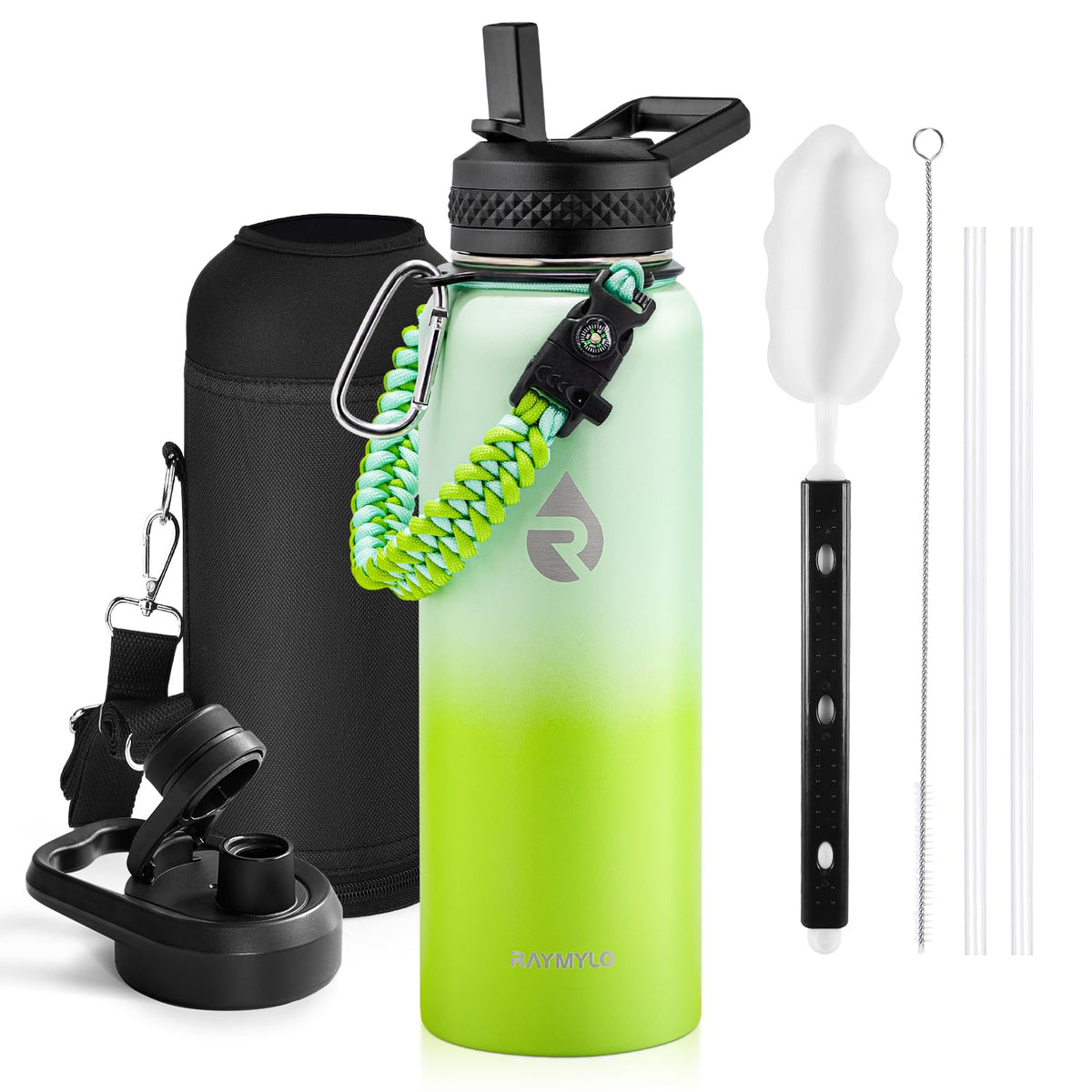 RAYMYLO Insulated Water Bottle 40 oz, Triple Wall Vacuum Stainless Steel