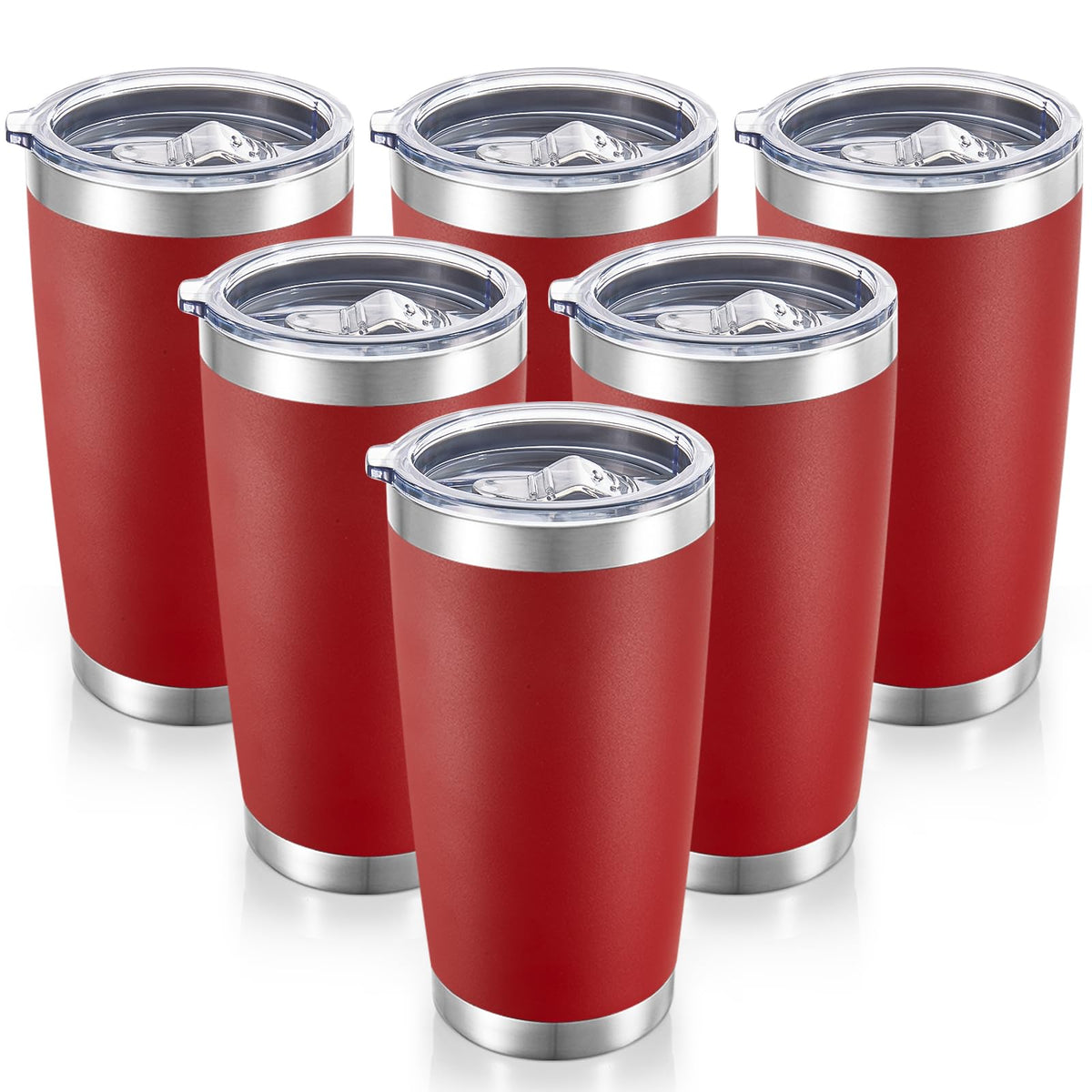 20 oz Tumblers Bulk Stainless Steel Tumbler with Lid, 12 Pack