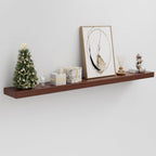 60 inch Long Walnut Floating Shelf for Wall, 8" D Fireplace Mantel