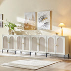 IFGET 61.75" W Modern Arched Sideboard Buffet Cabinet with Storage, Natural