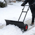 IRONMAX 36" Wide Snow Shovel for Driveway with Wheels, Black