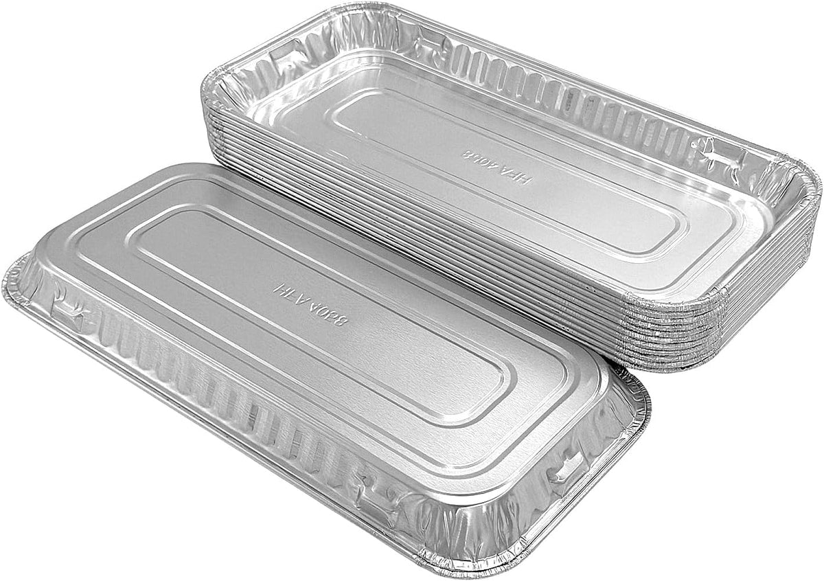 PACTOGO 11" x 5" x 1" Disposable Aluminum Foil Oblong Danish Cake Pans - Ideal Baking Tins for Sweets, Coffee Cakes, Danishes, Cookies, Brownies (Pack of 200)