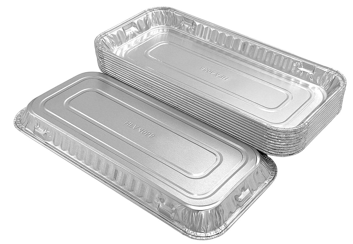 PACTOGO 11" x 5" x 1" Disposable Aluminum Foil Oblong Danish Cake Pans - Ideal Baking Tins for Sweets, Coffee Cakes, Danishes, Cookies, Brownies (Pack of 200)