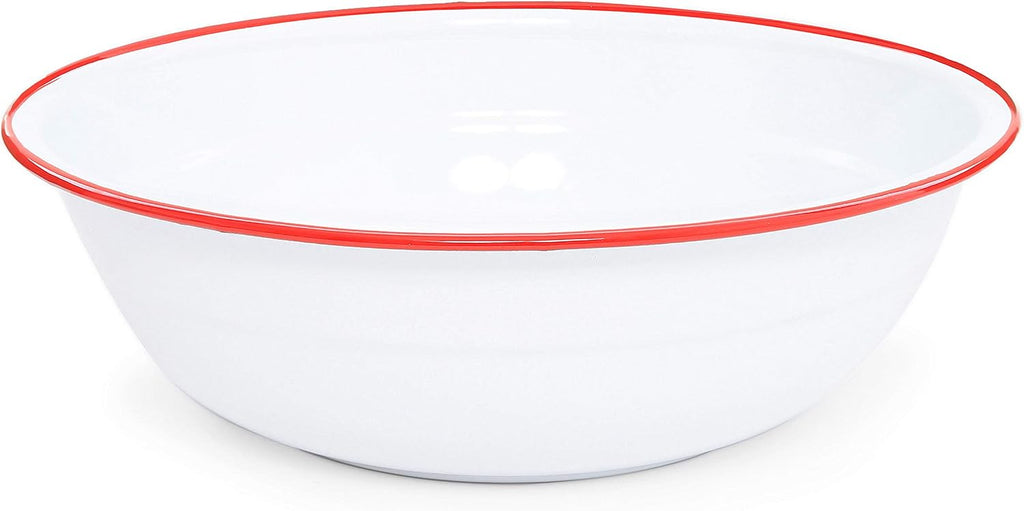 Enamelware Benson Basin, 32 quart, Red/White Splatter (Single)