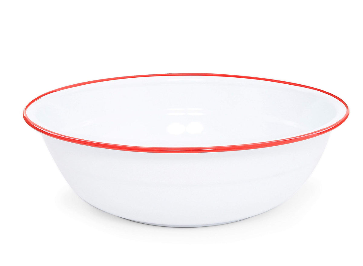 Enamelware Benson Basin, 32 quart, Red/White Splatter (Single)
