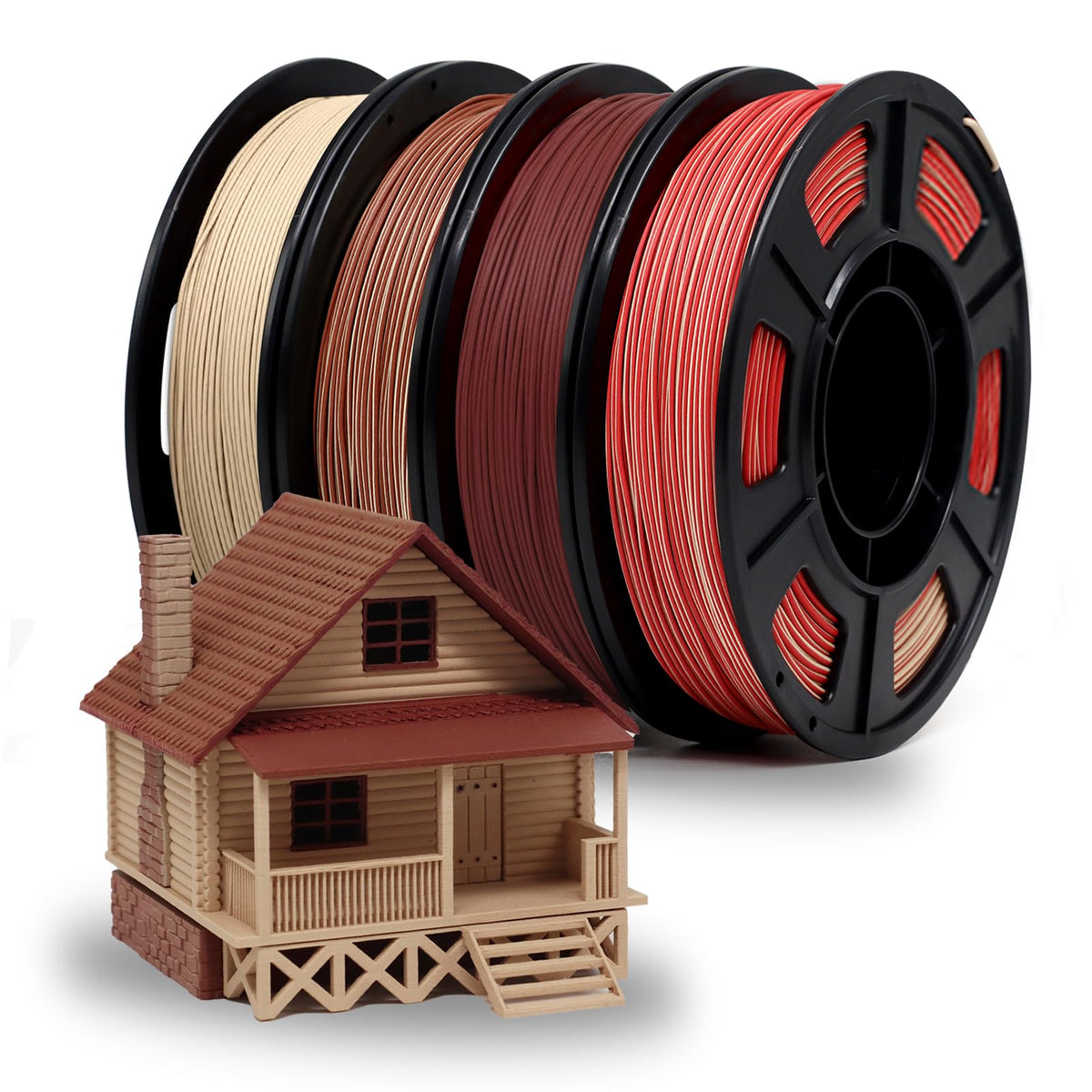 YOUSU 3D Printer Filament Silk PLA Filament Rainbow Color,1.75mm Tri Color PLA Filament 6kg Pack,1kg Spool.
