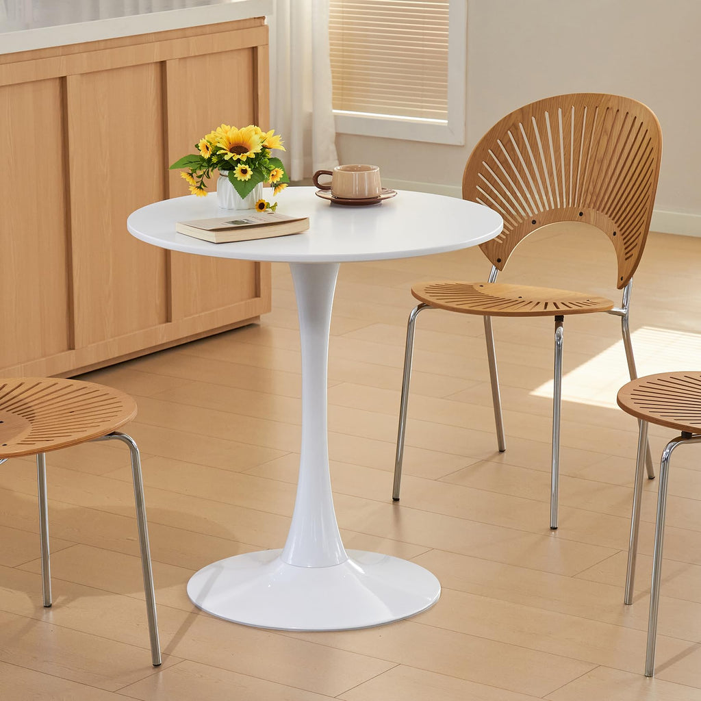 Round Dining Table, 31.5" Tulip Table (White)