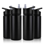 32 oz Insulated Water Bottle Bulk 8 Pack, Stainless Steel Sports Water Bottles with Straw Lid & Wide Mouth Lids, Double Walled Vacuum, Leak Proof, White