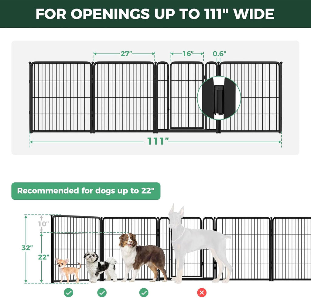 FXW Dog Gate, Extra Wide Adjustable for Openings Up to 111", 32" H