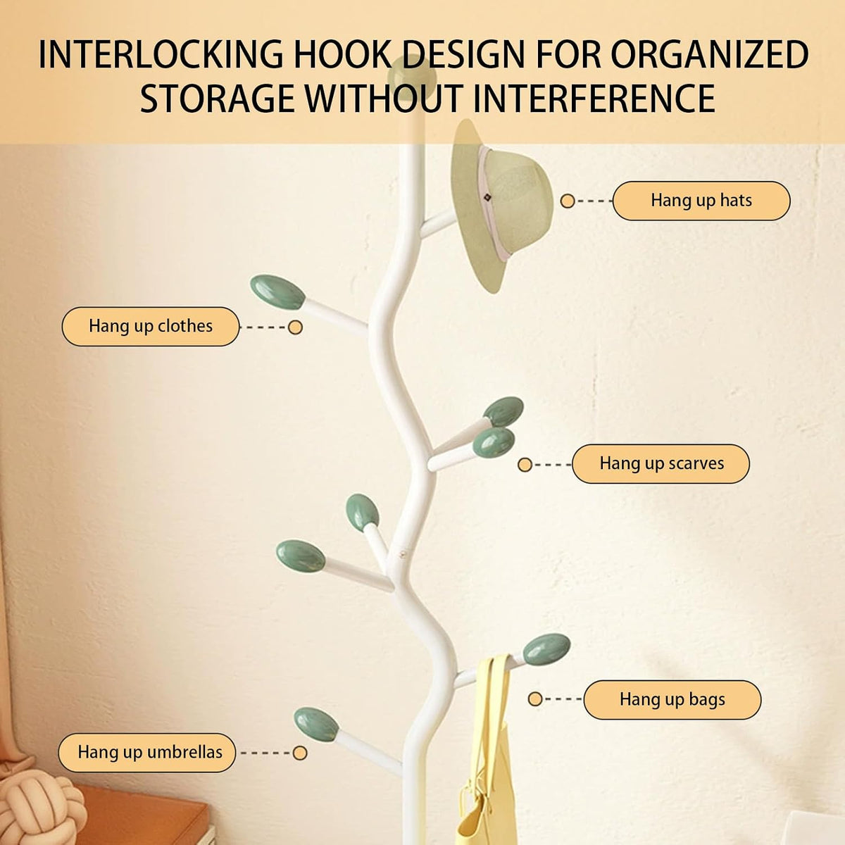 Freestanding Portable Metal Coat Rack Tree-shaped Coat Stand with Storage Basket Coat Rack Stand Perchero Para Colgar Bolsas Suitable for Bedrooms Offices Hallways and E Glossy Silver 12.59in*68.89in