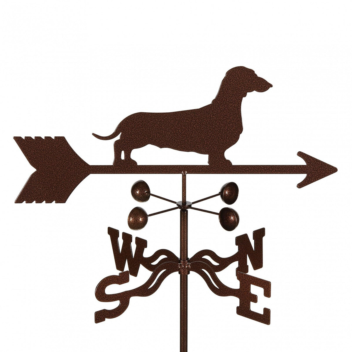 EZ Vane Steel Dachshund Weathervane with Wind Cups — Roof Mount