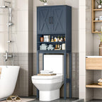 Vabches Metal Frame Over The Toilet Storage Cabinet, Black