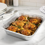 Half Size Deep Aluminum Pans, 13 x 10.5 x 2.5 In (100, With Lids)