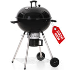 22 inch Kettle Charcoal BBQ Grill with Wheels for Outdoor Cooking